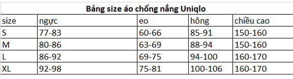 Top với hơn 53 về size chart uniqlo vietnam hay nhất  cdgdbentreeduvn