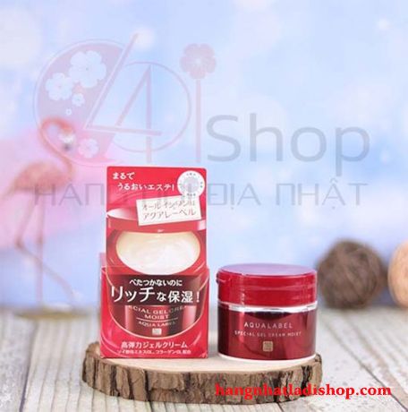 Kem dưỡng da 5 in 1 Shiseido Aqualabel Special Gel Cream  Moist 90g (màu đỏ) Nhật Bản